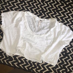 White free people crop v neck